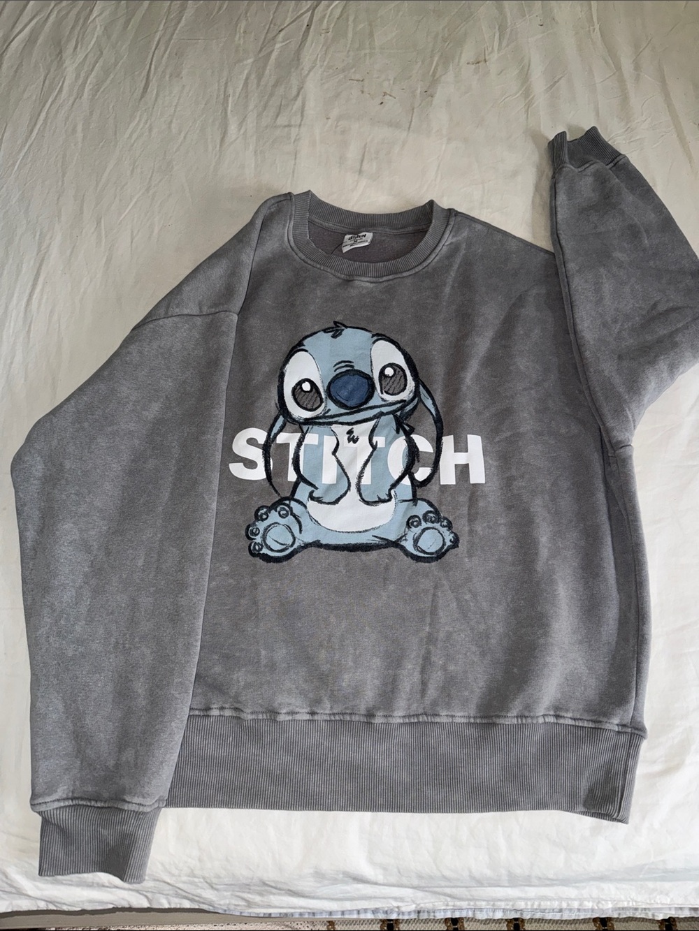 Gray Stitch Graphic Crewneck Sweatshirt - Unbranded